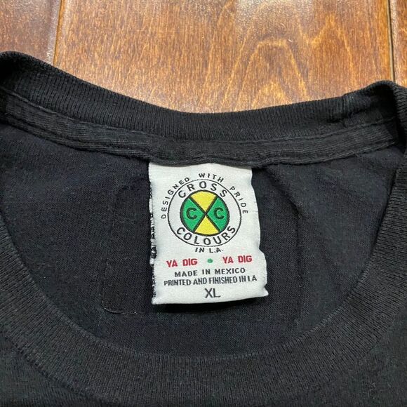 Cross Colours Vintage TLC 92' Hip Hop Rap Tee Black Shirt Mens Size Extra Large - Picture 6 of 8